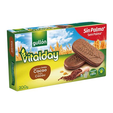 Bolachas Vitalday Recheadas Duplo Cacau Gullón Emb 200 Gr 5 Un