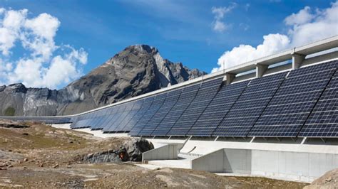 Massive Solar Dam With Solar Panels Installed In Switzerland