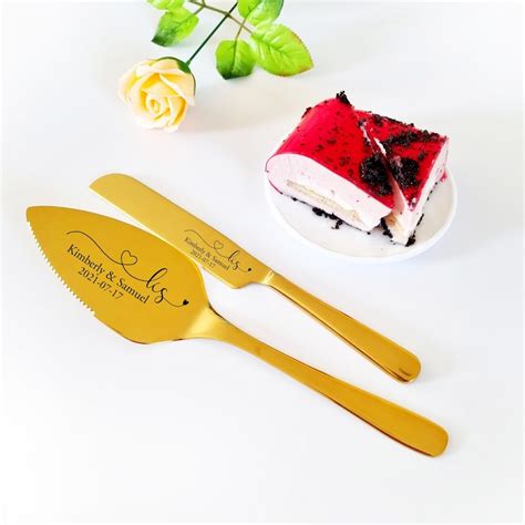 Wedding Cake Server Set Black Personalized Engraved Cake Etsy