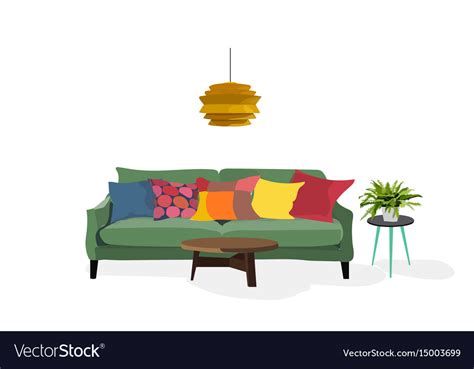 Home Interior Design Elements Royalty Free Vector Image