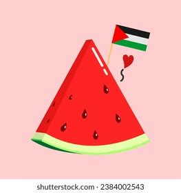 Watermelon Palestine Flag Isolated Background Watermelon Stock Vector ...