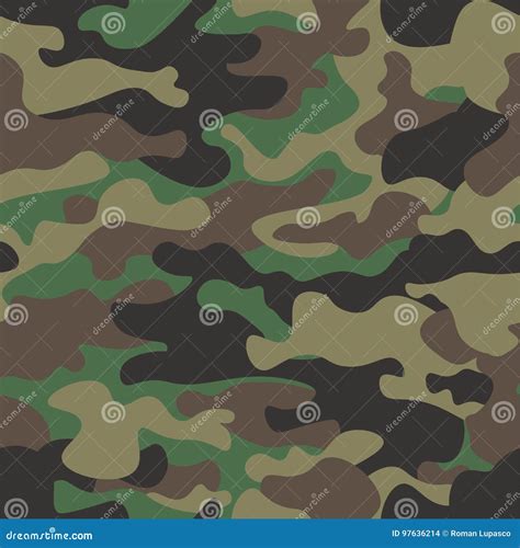 Camouflage Seamless Pattern Background Classic Clothing Style Masking