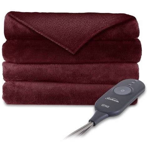 Sunbeam Microplush 60 X 50 Electric Heated Garnet Throw Blanket 1