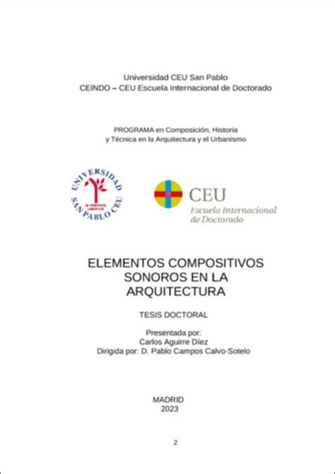 Ceu Repositorio Institucional Elementos Compositivos Sonoros En La