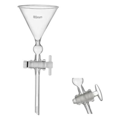 Chemistry Lab Glass Funnel 80mm 100mm Ptfeglass Piston Separation Au