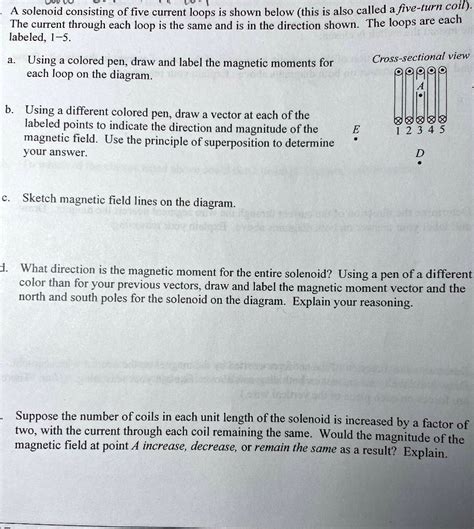 Solved Eeid Solenoid Consisting Of Five Current Loops Is Shown Below