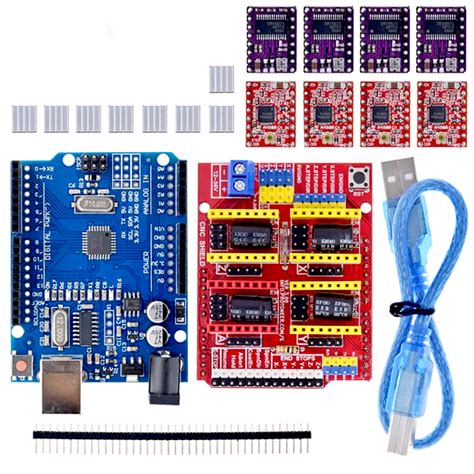 CNC Shield V3 Engraving Machine 3D Printe 4pcs DRV8825 Or A4988 Driver