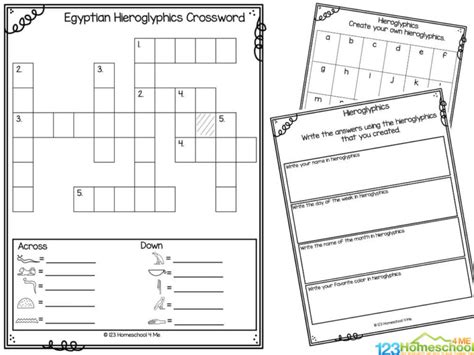 FREE Printable Egyptian Hieroglyphics Alphabet Worksheets