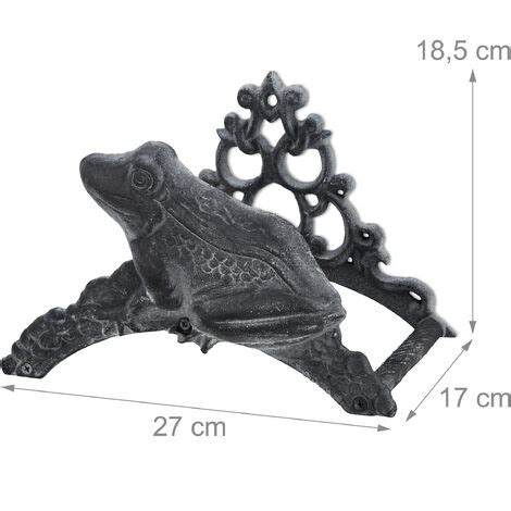 Relaxdays Garden Hose Holder Cast Iron Frog Nostalgic Hose Reel