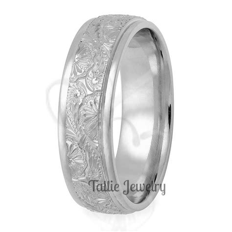 Hand Engraved Mens Wedding Bands Hand Engraved Mens Wedding - Etsy