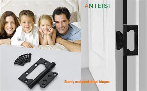 ANTEISI Black Hinges For Doors Noiseless Door Hinges Security Hinges