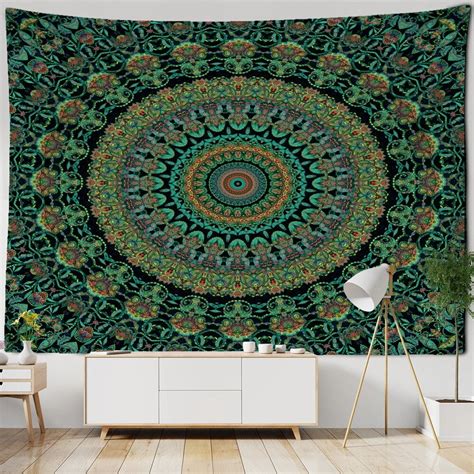 Mandala Flower Tapestry Wall Hanging Mystic Witchcraft Boho Bohemia