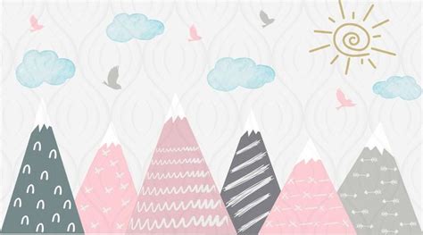 Mountains Wallpaper Mural / Mountains Wallpaper Kids Room - Etsy | Kids ...