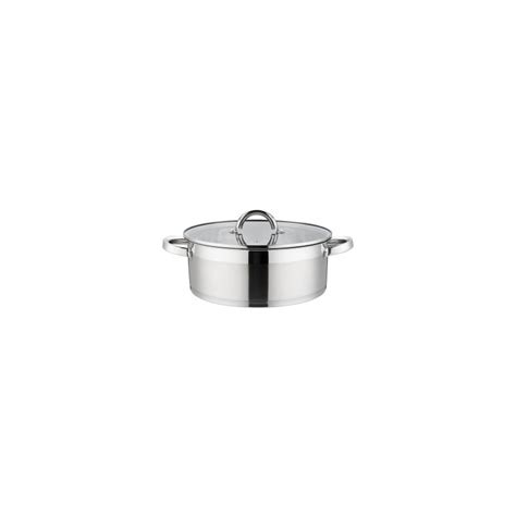 Cratita Din Inox Cu Capac Din Sticla 26 Cm 5 00 L Grunberg GR4118