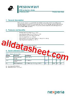 Pesd V F Ut Datasheet Pdf Nexperia B V All Rights Reserved