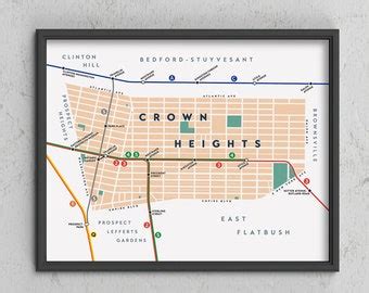 Crown Heights Map Framed - Etsy