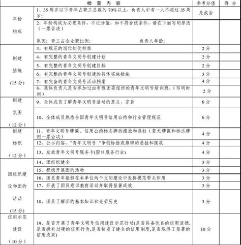 青年文明号检查考核标准细则word文档在线阅读与下载免费文档