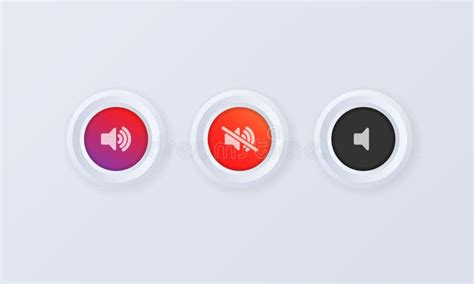 Sound Volume Button Icon Set Button Sign Badge In 3d Style Sound