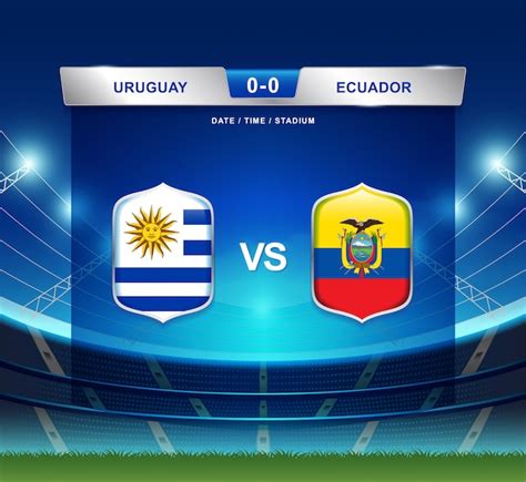 Uruguay vs ecuador scoreboard broadcast football copa america Vector ...