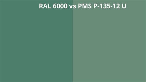 Ral 6000 Vs Pms P 135 12 U Ral Colour Chart Uk