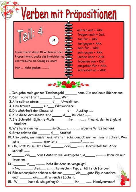 Rektion Der Verben Online Worksheet For B You Can Do The Exercises