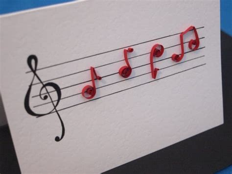 Items Similar To Quilled Music Notes Card On Etsy