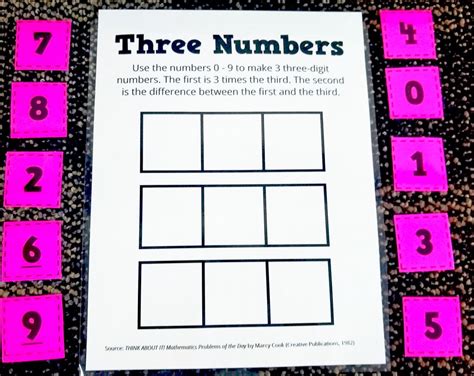 Three Numbers Puzzle Math Love