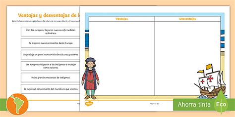 FREE Ficha De Actividad Ventajas Y Desventajas Descubrimiento De