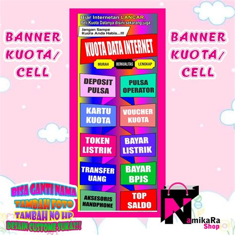 Jual Spanduk Banner Konter Pulsa Cell Seluler Banner Jual Pulsa