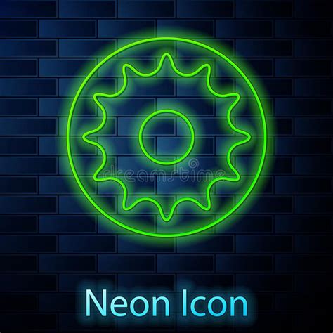 Glowing Neon Line Chakra Icon Isolated On Brick Wall Background Vector