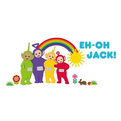 Personalised Teletubbies With Rainbow Wall Sticker Teletubbies Wall Decal Etsy