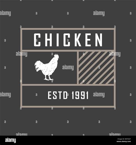 Premium Chicken Logo Labels Badges And Design Elements Retro Style Vector Illustration Stock