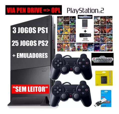 Ps Original Sistema Opl Sem Leitor Controles Memory Card