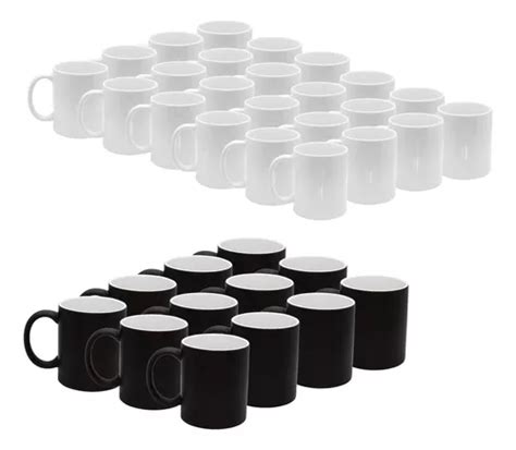 Super Pack De 24 Taza Blanca Ipg 12 Taza Mágica Negro Mate Envío gratis