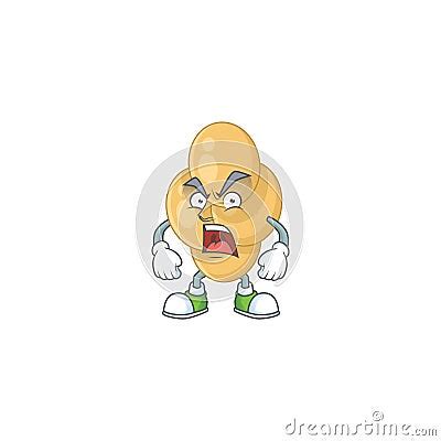 Bordetella Pertussis Cartoon Drawing Style With Angry Face Vector