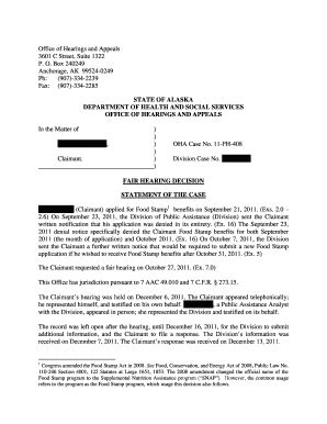 Fillable Online Aws State Ak Office Of Hearings And Appeals Complaint