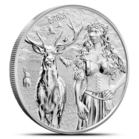 2023 1 Oz Silver Germania Valkyries Ostara Rounds Silver