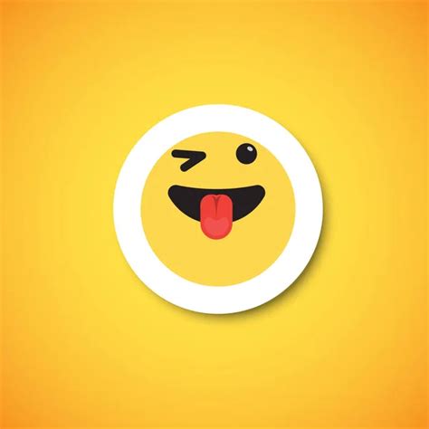 Yellow Cute Emoticon Sticker Vector Illustration Stock Vector By