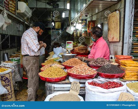 Selling Nuts And Dried Fruits At A Bazaar In India Editorial Stock