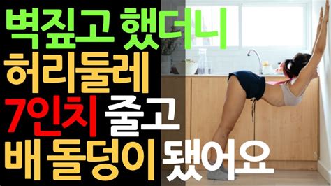 뱃살 내장지방 벽짚고 하면 다 빠집니다 걷기 운동대신 매일 이 운동하세요 뱃살빼는 운동 올챙이배빼는운동 내장지방 빼는운동