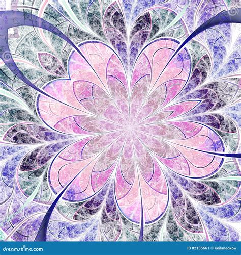 Light Pink Fractal Flower Stock Illustration Illustration Of Colorful