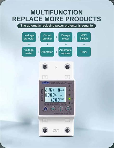 Trip Switch Tomzn A Wifi Smart Switch Tuya Energy Meter Kwh Metering