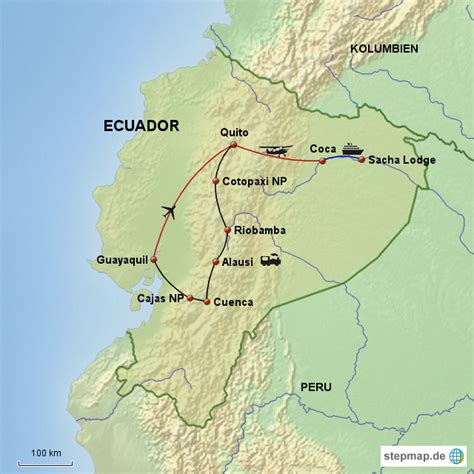 StepMap Ecuador 02 Landkarte für Deutschland