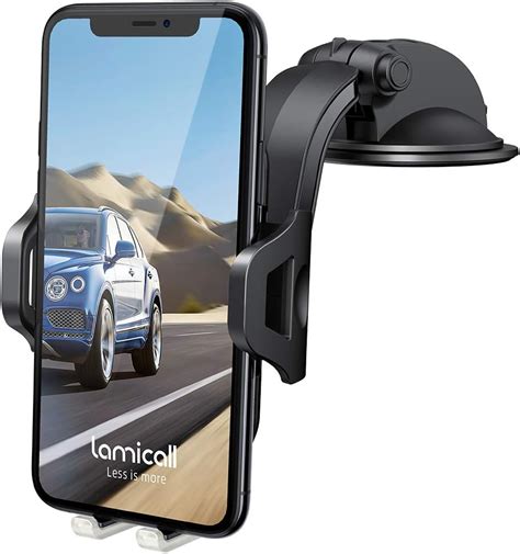 Lamicall Car Phone Mount, Phone Holder - Dashboard Car Phone Holder Mount Cradle Bracket Stand ...