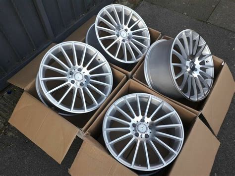 4x Mercedes Amg Line Rep 19” Inch Alloy Wheels Alloys C Class E Class S Cls C63 Turbine Turbines