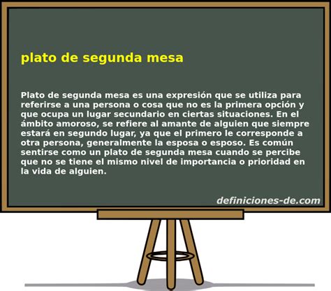 Significado De Plato De Segunda Mesa