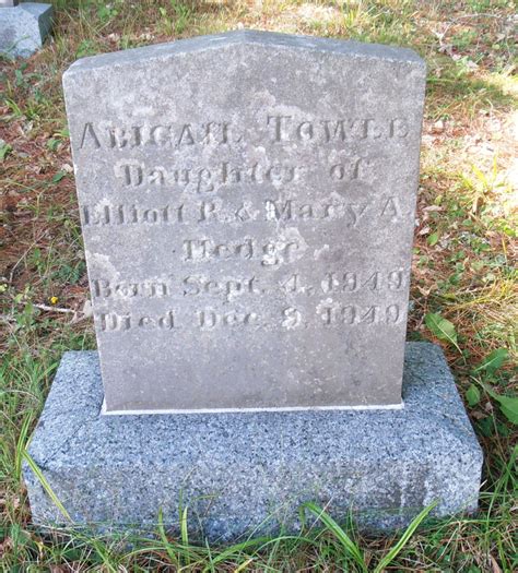 Abigail Towle Hedge Find A Grave Memorial