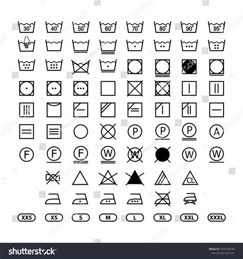 Clothing Washing Label Instructions Laundry Symbols 库存矢量图（免版税