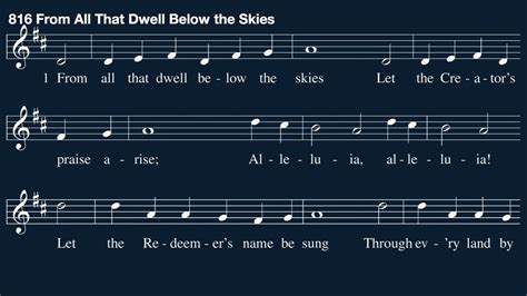 Hymn 816 From All That Dwell Below The Skies YouTube