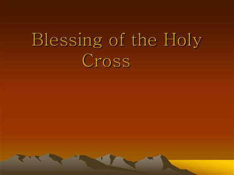 Blessing of the Cross